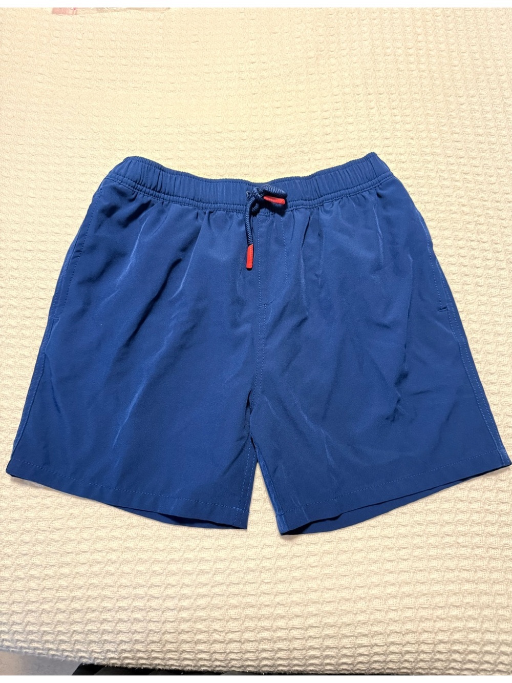 Vintage Summer Boys Size 16 Blue Swim Trunks Lined Beach Surf Shorts 5” Inseam